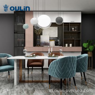 Kabinet ruang makan desain modern diatur untuk apartemen